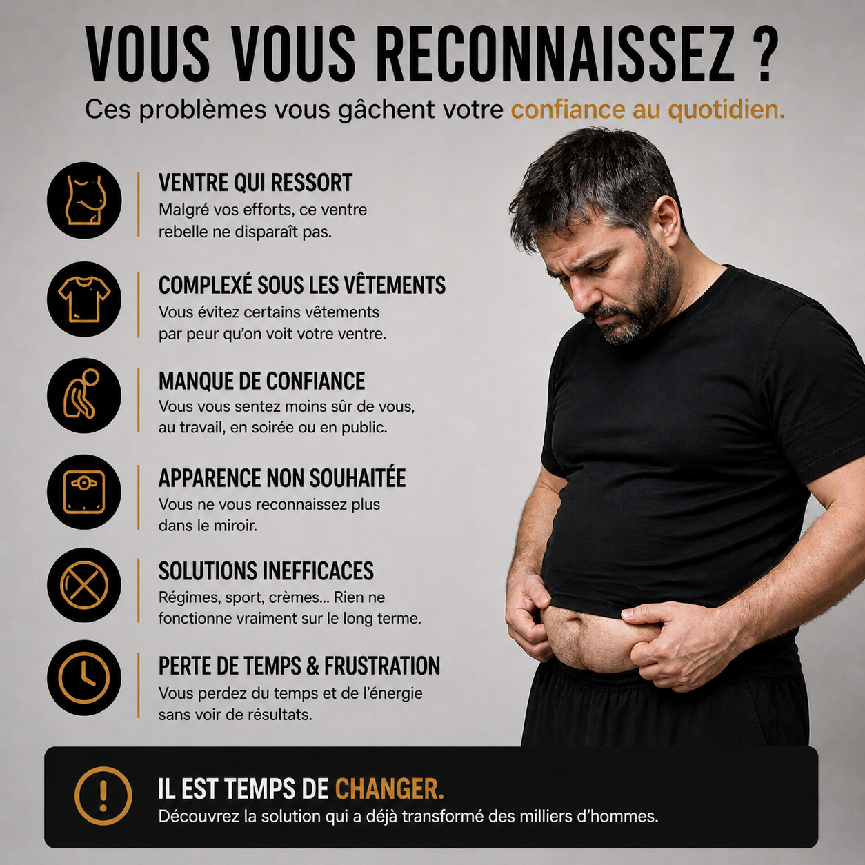 SLIMCORE - Débardeur gainant homme  – Effet ventre plat